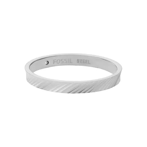 Fossil Damen-Edelstahlring Wolkensilber, Größe 9 in silber von Fossil