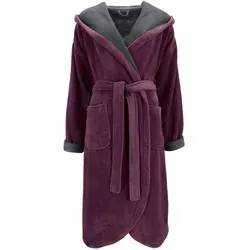 Vossen Damenbademantel Balance Carmen mit Kapuze - Lila XS - Moderner Damenbademantel in elegantem Lila, aus hochwertigem Velours mit Kapuze. Ideal für entspannte Momente, bietet er angenehm weichen Tragekomfort und ist pflegeleicht bis 60°C.