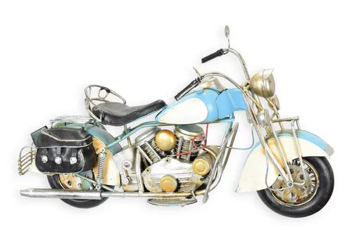 Aubaho Dekoobjekt Blechmodell Motorrad Oldtimer Retro Design - Stilvolles Blechmodell eines Oldtimer-Motorrads im Retro-Design. Ideal zur Dekoration, bringt es einen nostalgischen Akzent in jeden Raum. Perfekt für Sammler und Motorradliebhaber!