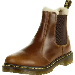 DR. MARTENS Damen Chelsea Boot in Butterscotch - Wanderschuhe aus hochwertigem Glattleder mit warmem Kunstfellfutter, ideal für Komfort und Stil in der kalten Jahreszeit.