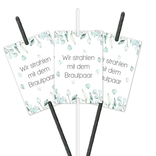 50er-Set Wunderkerzen Etiketten I Hochzeit I Eukalyptus Design I dv_1097