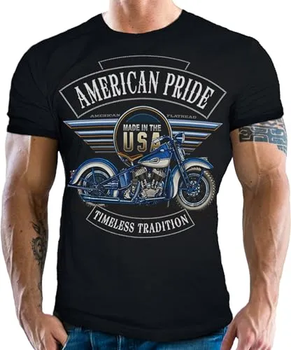 Herren T-Shirt für Motorradfahrer und Biker: Timeless American Tradition