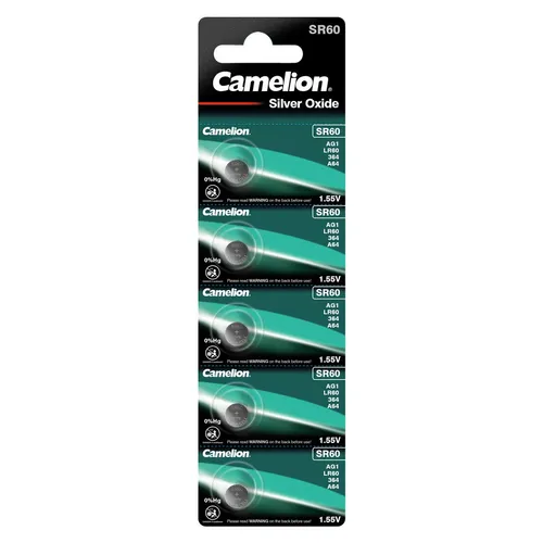 Camelion AG1 LR60 164 GP64A 364 364A SR621 60LR 5er Blister Silberoxid 1,55V