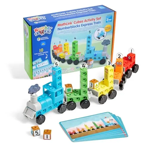 Learning Resources MathLink Würfelset Numberblocks Expresszug, Alter 3 4 5 6, Spielzüge, CBeebies Spielzeug, Mathe-Spielzeug, Zahlenspielzeug, Numberblocks Würfel zählen, EYFS, 10 Matheaktivitäten