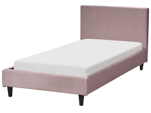 Produktbild BELIANI Polsterbett Rosa Samtstoff 90 x 200 cm