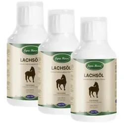 ml Lyra Horse® 100 % Lachsöl für Pferde – 3 x 500 ml - 100 % Lachsöl in Lebensmittelqualität für Pferde – reich an essenziellen Fettsäuren, unterstützt die Regeneration und fördert die Vitalität. Ideal für alle Pferde, besonders für Sport- und Leistungstiere.