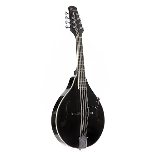 Red Hill A-Style Mandoline, Hochglanz Schwarz, 355mm Mensur, Linde Decke, Composite Griffbrett, 20 Bünde, Open Gear Mechaniken, 8 Saiten, Gloss-Finish