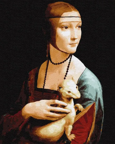 Malen nach Zahlen auf Keilrahmen Eine Dame mit Hermelin. Leonardo da Vinci