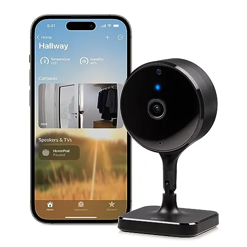 Eve Cam (Apple Home) - Smarte Innenkamera mit 1080p Auflösung, 100% Privatsphäre und HomeKit Secure Video, ideal für sicheren Hausüberblick
