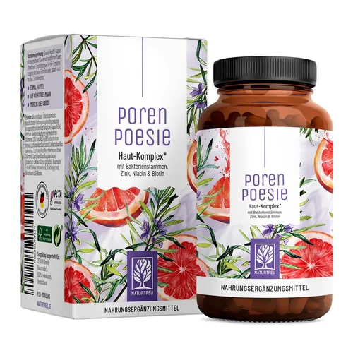 Darmbakterien Komplex Hautbild 6 Bakterienstämme Biotin Porenpoesie NATURTREU®