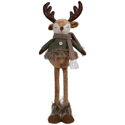 Hirsch Deko Figur - 48 cm großes Rentier für die Weihnachtsdekoration - Stilvolle Dekofigur aus Filz und Textil, ideal für die festliche Gestaltung in jedem Raum. Höhe: 48 cm, Pflegeleicht und freistehend, bringt winterliche Stimmung in Ihr Zuhause.