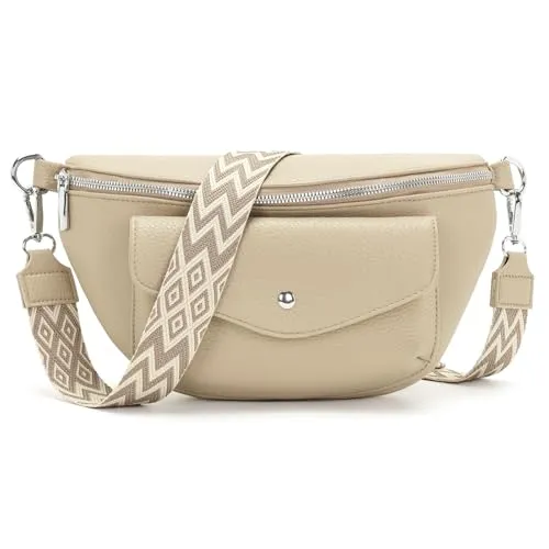 Atgbiem 9 Farben Bauchtasche Damen 2025 Umhängetasche Damen Klein Crossbody Bag Khaki Kleine Handtasche Schönes Geburtstagsgeschenk für Frauen
