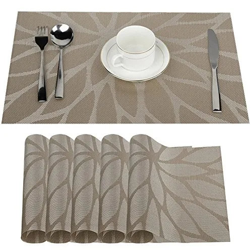 Fontic 6er Set Platzsets 30x45cm - Rutschfest und Abwaschbar - Hochwertige Tischsets aus PVC, langlebig und pflegeleicht. Ideal für Küche und Essbereich, hitzebeständig und schimmelresistent. Perfekte Tischdekoration für ein stilvolles Ambiente.