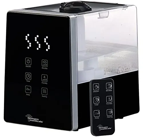 Newgen Medicals Luftreiniger: Aroma-Luftbefeuchter, Ionisator, Timer, Warmer & kalter Nebel, 6 Liter (Ultraschall Luftbefeuchter, Nebler, Luftbefeuchtung)