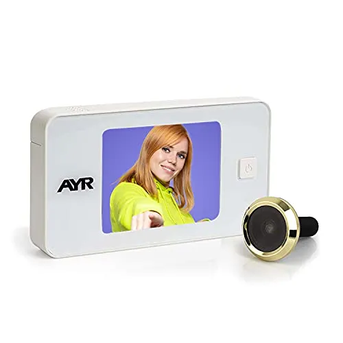 AYR Digitaler Türspion 752. Verschiedene Ausführungen, die sich an die Ästhetik Ihrer Tür anpassen, Weiß/Messing