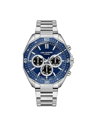 Lee Cooper Herrenuhr VX9JE1 Multifunktions-Display und Metallarmband LC08021.390 Blau Blau Armband, blau, Armband