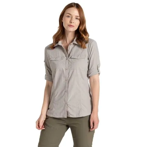 Craghoppers NosiLife Adventure III Long Sleeve Shirt 42 - Aktive Damenbekleidung mit NosiLife-Technologie, schützt vor Insekten und UV-Strahlen, ideal für Abenteuer im Freien.