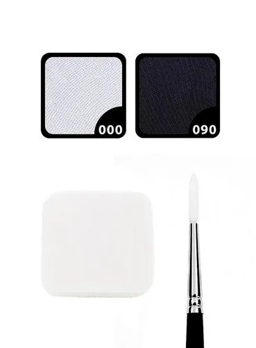 Maskworld Theaterschminke Aqua Make-up Set schwarz-weiß 4teilig - Fasching, Karneval und Halloween Schminkset mit perfekt abgestimmten Komponenten