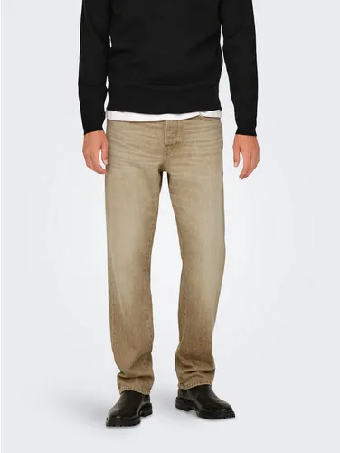 ONLY & SONS Herren ONSEDGE Straight Jeans BEIGE 2140 TAI DNM, 31 W/32 L - Stylische Jeans für Herren von ONLY & SONS, gerade geschnitten und ideal für lässige Looks.