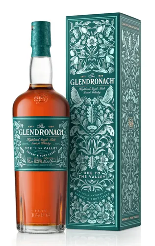 Glendronach Ode To The Valley Highland Single Malt Scotch Whisky - Exklusiver 700 ml Whisky mit 46,2% Alkoholgehalt, ideal für Kenner und Liebhaber von hochwertigen Single Malts.