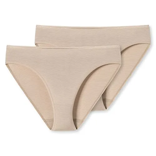 Schiesser Damen 2 PACK Taislip Unterwäsche - Modal Essentials, sand_162894, 40 - Funktionsunterwäsche, idealer Wäsche-Doppelpack aus seidigweichem Modal für höchsten Tragekomfort und flache Nähte für eine unsichtbare Passform.