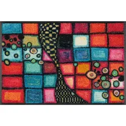 wash+dry Fußmatte Tiger Tundra 40x60cm - Waschbar und Rutschfest - Hochwertige Fußmatte für innen und außen, waschbar bis 60°C, rutschfest und trittschalldämmend, ideal für Allergiker und Tierbesitzer.