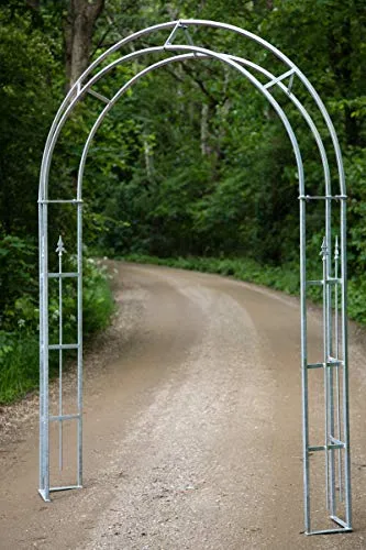 KUHEIGA Dekorativer Rosenbogen Metall B:180cm, Rankbogen Zink, Metall-Bogen