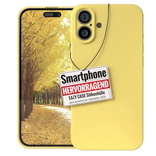 EAZY CASE - Silikonhülle für iPhone 16 Plus Hülle Silikon Case Gelb weich stoßfeste Handyhülle Schutzhülle mit Kameraschutz Dünn Premium Schutz Cover TPU Phone Bumper in Pastell Hellgelb Matt