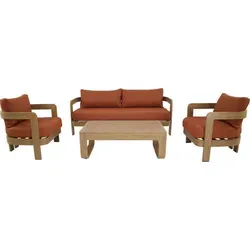 Lesli Living Lounge-Set Mylo Terra in Holzoptik - Moderner Outdoor-Lounge-Set MYLO TERRA mit hoher Sitzkomfort und langlebigen Materialien. Ideal für Garten, Terrasse oder Balkon – verwandeln Sie Ihren Außenbereich in eine einladende Wohlfühl-Oase.