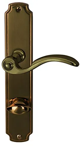 Alpertec 32410083 Rebeca-LS Messing brüniert - Türdrückergarnitur für Badtüren, mit stabiler Metallkonstruktion und Hochhaltefeder für extra Sicherheit, inkl. Befestigungsmaterial