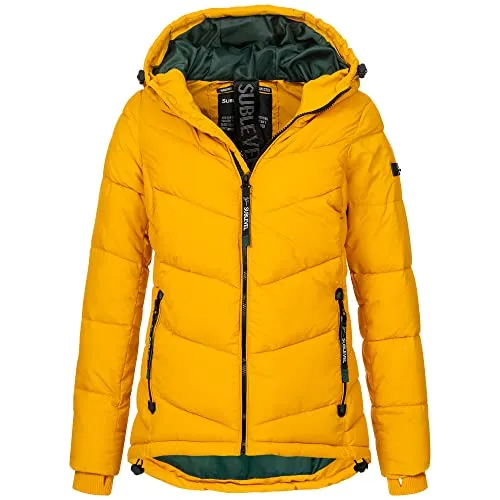 Sublevel Damen Jacke D51160E44505A2-S - Sportliche Steppjacke mit Kapuze, figurbetonter Schnitt und ideal für schicke oder lässige Looks
