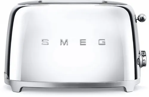 Smeg TSF01SSEU 50's Retro Style Toaster in Chrom - Toaster im Retro-Stil, mit zwei Schlitzen für gleichmäßiges Toasten und einem eleganten Chrom-Finish, perfekt für stilvolle Küchen.