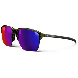 Julbo Crossline Spectron HD 3 Sportbrille (Größe L, oliv) - Sportbrillen für Outdoor-Aktivitäten, ausgestattet mit kontrastreichen Gläsern der Kategorie 3 - ideal für sonnige Tage.