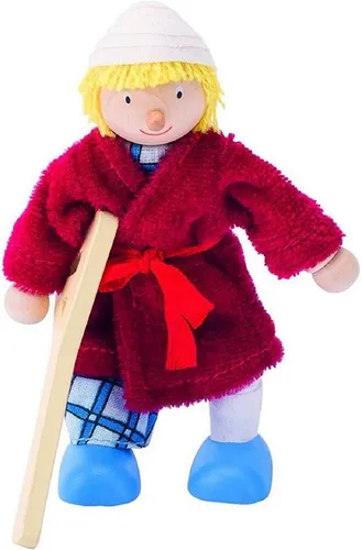 goki Biegepuppe ca- 10 cm aus Holz - Puppenhaus Zubehör - Puppe Kollektion (6-tlg), verschiedene Ausführung und Motiv