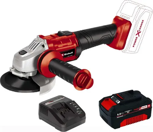 Einhell Akku-Winkelschleifer TC-AG 18/8500 Li 125mm mit 4.0 Ah Akku - Leichter Akku-Winkelschleifer für flexibles Trennen, Schleifen und Polieren. Mit Softstart und Wiederanlaufschutz für erhöhte Sicherheit. Ideal für den Heimwerker und Hobbykeller.