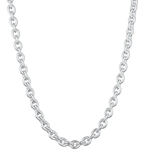 Kuzzoi Herren Halskette Rundanker Glieder 6 mm aus 925 Sterling Silber - Massive 50 cm lange Ankerkette aus hochwertigem 925er Sterlingsilber, ideal für modebewusste Männer. Robuster Karabinerverschluss und polierte Oberfläche für einen eleganten Look.