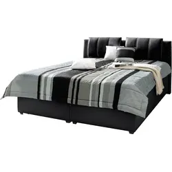 Polsterbett MAINTAL, schwarz, B:112cm L:223cm, Betten, Polsterbett, mit verstellbaren Kopfteilen