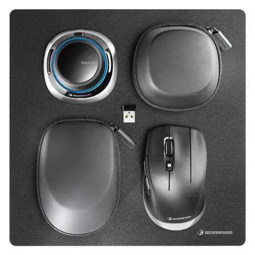 3Dconnexion SPACEMOUSE WIRELESS KIT 2 (3DX-700136) - kabelloses 3D-Navigationssystem, ideal für präzises Arbeiten in CAD-Anwendungen