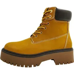 Bullboxer Damen Schnürstiefel in Beige, Größe 39