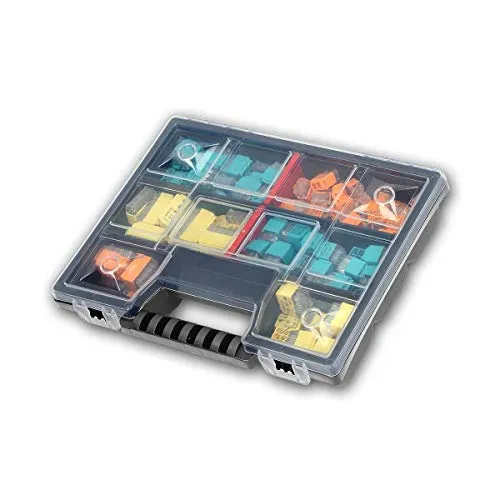 world-trading-net Dosenklemmen Set HOUSE, 123-teilig - Praktisches Installationsklemmenset mit 123 Klemmen für eine einfache und schnelle Verbindung von Leitungen bis 2,5 mm², ideal für Ihre Elektroprojekte.