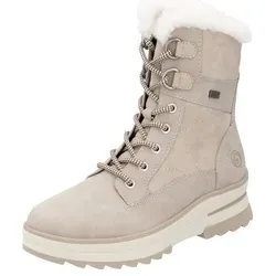 Winterboots REMONTE Damen Gr. 42, Beige, Sportlich - Wanderschuhe, Remonte, aus Leder und Lederimitat mit wasserabweisender TEX-Membran, ideal für kalte Tage und Outdoor-Aktivitäten.