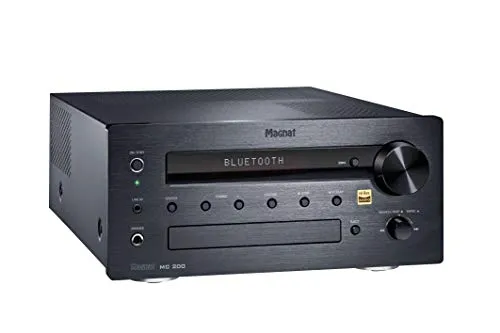Magnat MC 200 - kompakter Stereo-Netzwerk-Receiver mit Aluminium-Front - Hifi-Receiver mit Spotify Connect, Bluetooth aptX und Hi-Res DAC für lebendigen Klang. Unterstützt DAB, FM und CD, ideal für vielseitigen Musikgenuss.