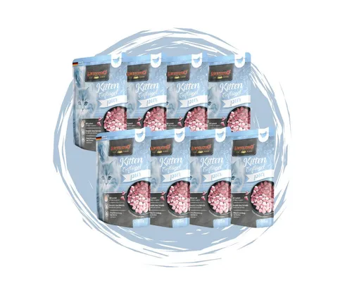 Leonardo Catfood Leonardo Frischebeutel Bundle - 8x85g verschiedene Sorten im Mixpaket Geflügel Pur (Kitten), Nassfutter für: Katzen