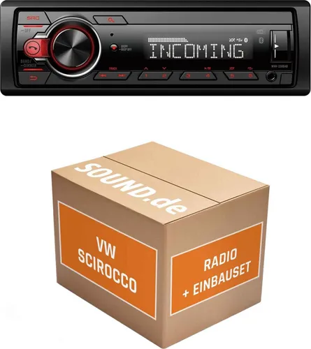 Autoradio Einbaupaket Pioneer MVH330DAB für VW Scirocco III Schwarz | Bluetooth & DAB+