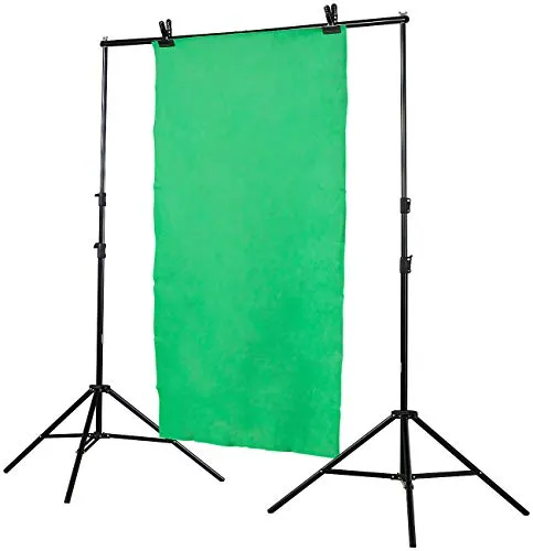 Somikon Greenscreen: Höhenverstellbares Fotohintergrund-System (Fotohintergrundsystem, Foto Zubehör, Fotostudio Hintergrundsystem)