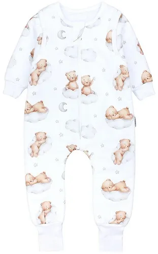 TupTam Babyschlafsack mit Beinen und Ärmeln 2.5 TOG - Babyschlafsack für bewegungsfreudige Kleinkinder, aus hochwertiger Baumwolle für ein gesundes Schlafklima, mit abnehmbaren Ärmeln und leicht zu reinigen.