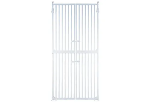 RAMROXX Treppenschutzgitter 86-96cm, 180cm hoch - Sichere Absperrung für Ihr Zuhause – das RAMROXX Treppenschutzgitter mit einer Höhe von 180 cm und einem breiten Durchgangsbereich von 86–96 cm bietet zuverlässigen Schutz für Haustiere. Einfache, bohrfreie Montage und elegante Metalloptik.