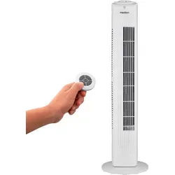 MEDION E11 TF Turmventilator mit Fernbedienung - Turmventilator mit 3 Geschwindigkeitsstufen und leise im Schlafmodus, ideal für ruhige Nächte. Genießen Sie die 60° horizontale Oszillation und den praktischen Timer bis 7,5 Stunden.