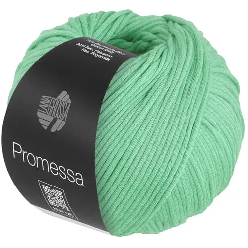 LANA GROSSA Promessa | Weich gefülltes Schlauchgarn aus Bio-Baumwolle und Polyamid | Handstrickgarn aus 70% Bio-Baumwolle & 30% Polyamid | 50g Wolle zum Stricken & Häkeln | 125m Garn FB25