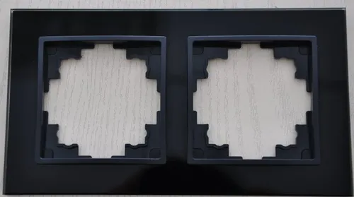 Glas Rahmen 2-fach Abelka Nuovo schwarz für Einsätze Schalter Steckdose #7830
